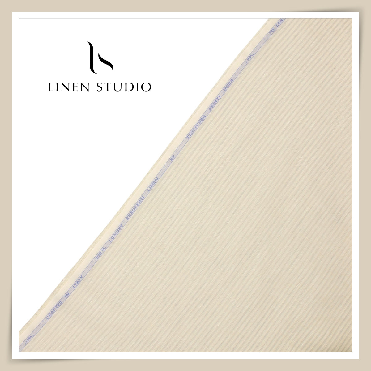Tessitura Monti 70 Lea Shirting - Cream Subtle Stripes (NEW) (Fastest Selling)