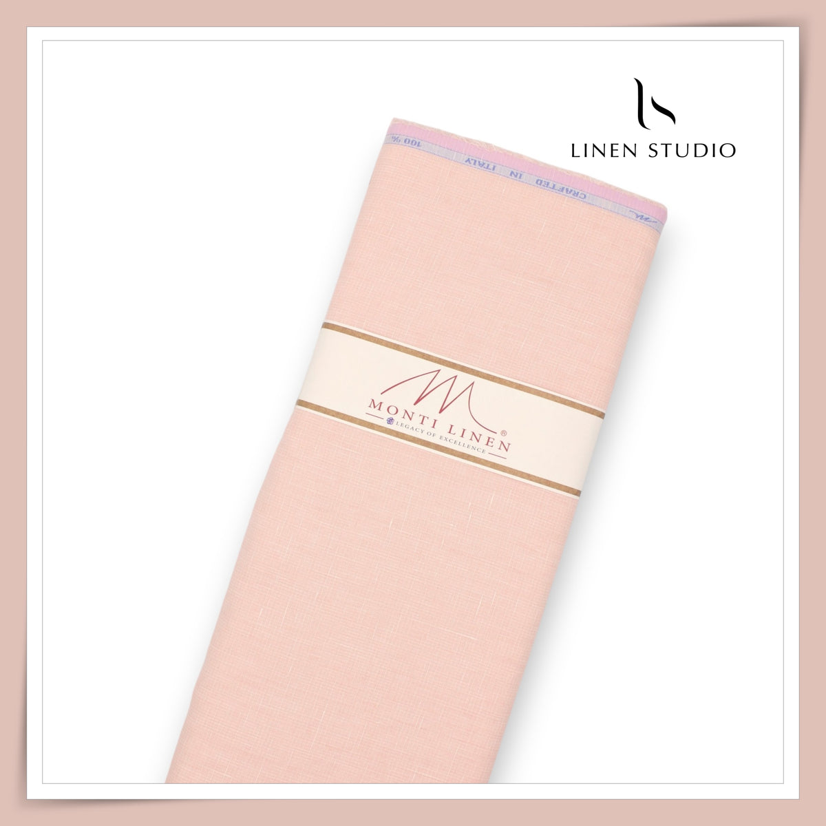 Tessitura Monti 70 Lea Shirting - Blush Pink Micro Self Checks (NEW) (Fastest Selling)