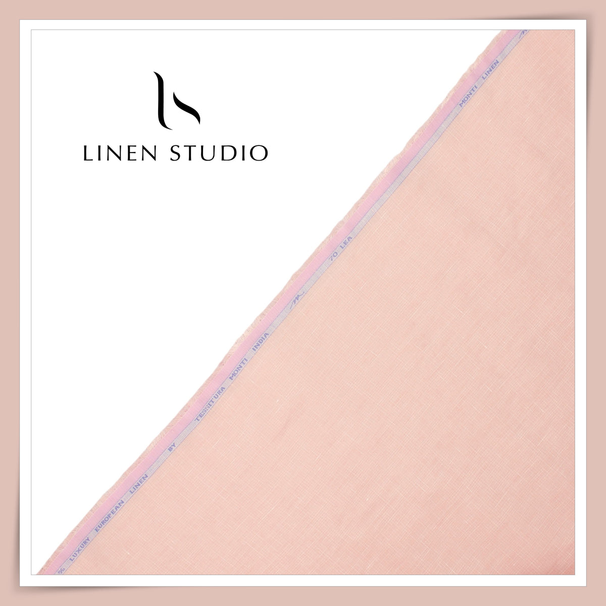 Tessitura Monti 70 Lea Shirting - Blush Pink Micro Self Checks (NEW) (Fastest Selling)