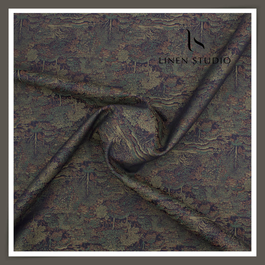 Tessitura Monti 100% Superfine 80's Giza Cotton Jacquard Shirting - Wilderness (NEW)