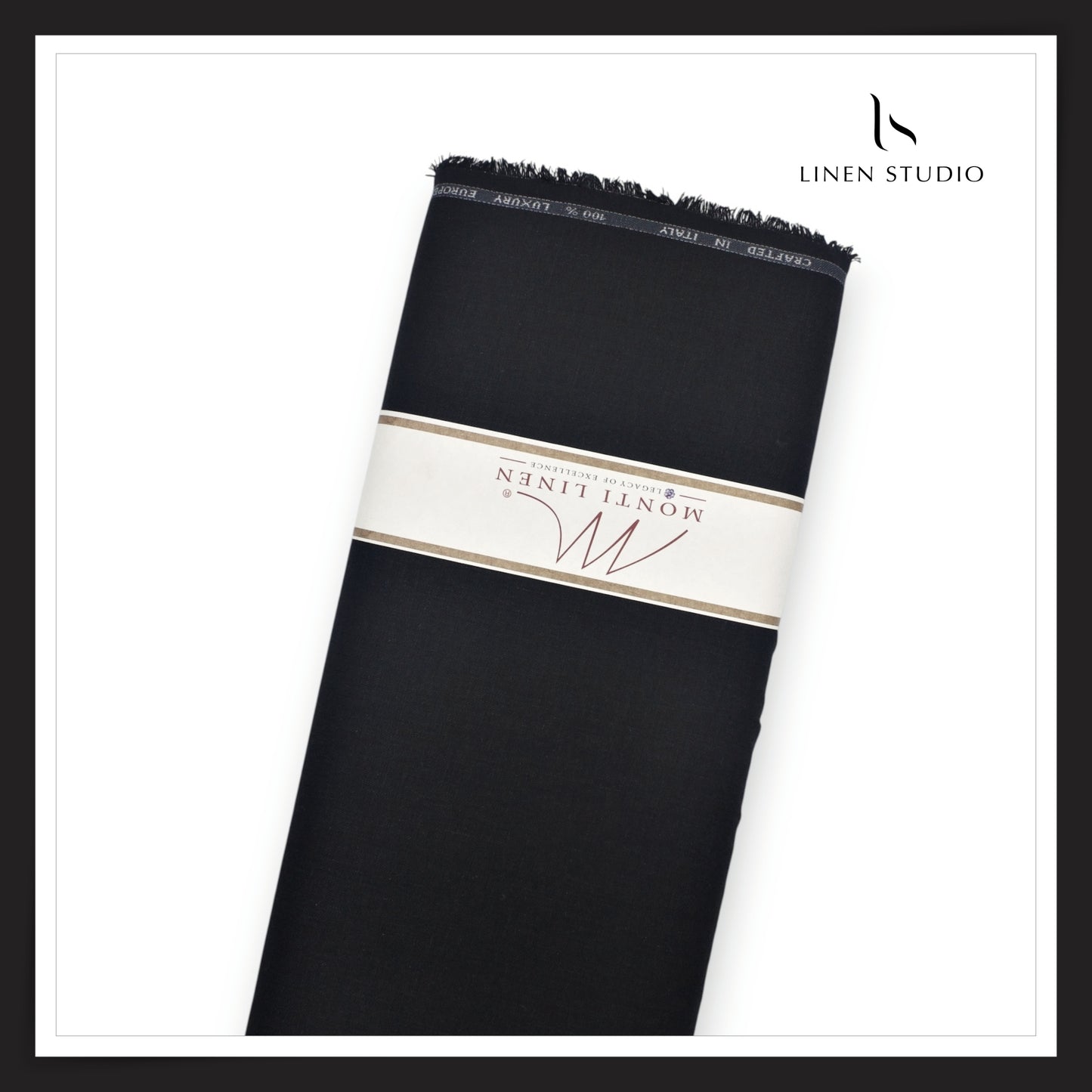 Tessitura Monti 100% Pure Linen 50 Lea Premium Suiting - Luster Black (NEW) (Fastest Selling)