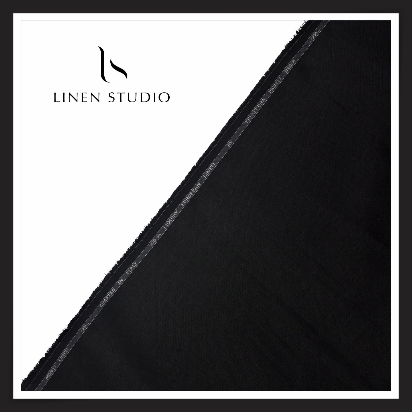 Tessitura Monti 100% Pure Linen 50 Lea Premium Suiting - Luster Black (NEW) (Fastest Selling)