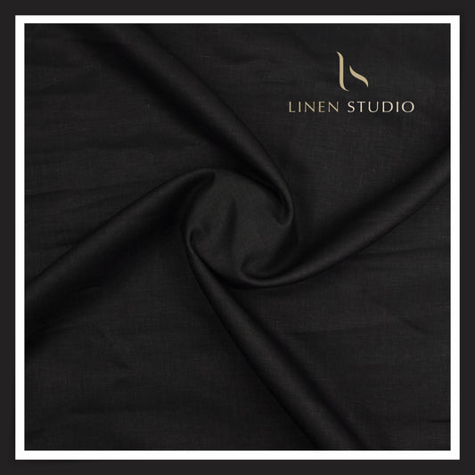 Tessitura Monti 100% Pure Linen 50 Lea Premium Suiting - Luster Black (NEW) (Fastest Selling)