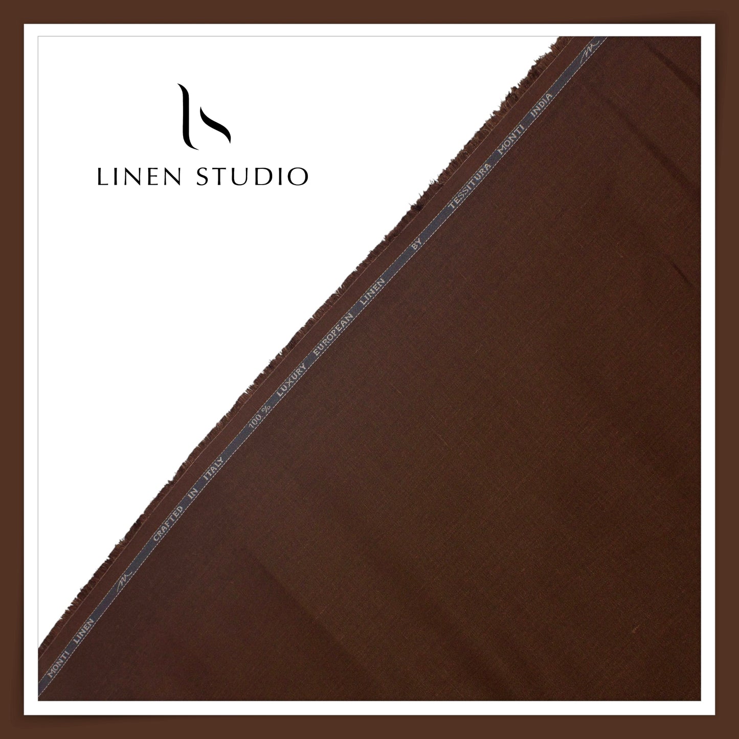 Tessitura Monti 100% Pure Linen 50 Lea Premium Suiting - Deep Oak Brown (NEW) (Fastest Selling)