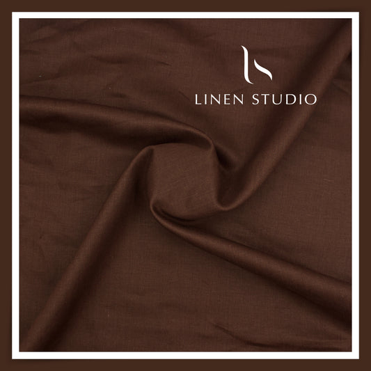 Tessitura Monti 100% Pure Linen 50 Lea Premium Suiting - Deep Oak Brown (NEW) (Fastest Selling)