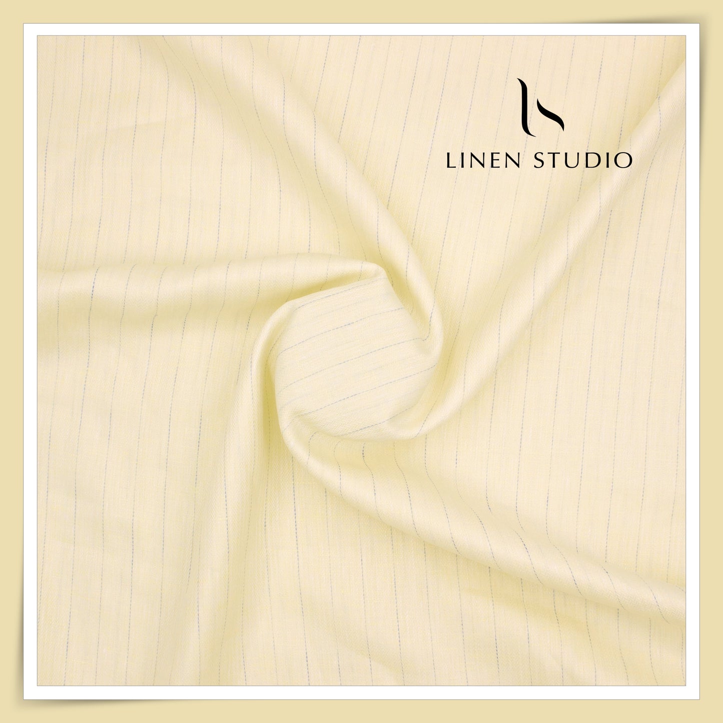 Tessitura Monti 100% Pure Linen 70 Lea Shirting - Yellow Stripes (NEW) (Fastest Selling)