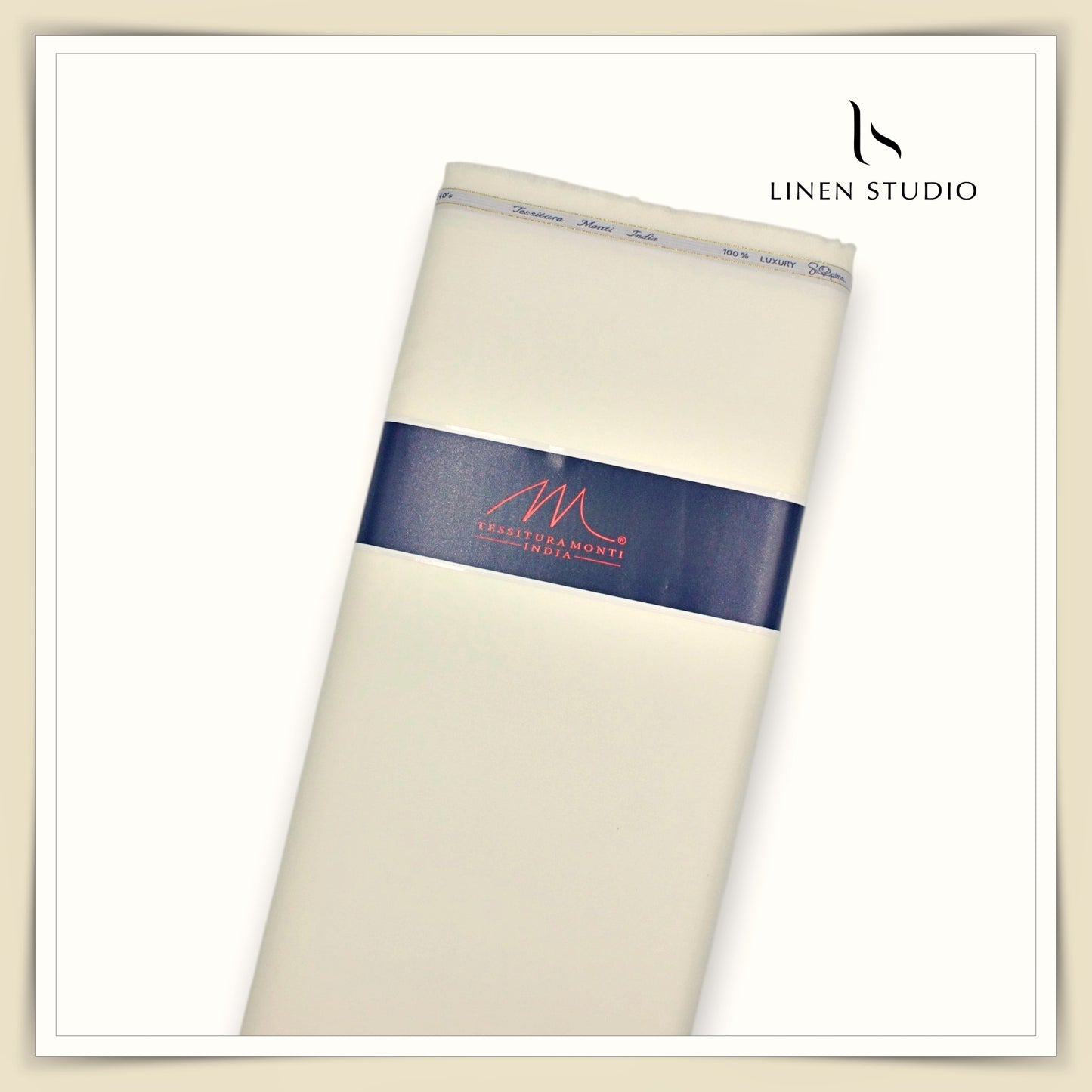 Tessitura Monti 2 PLY 140's Finest Supima Cotton TWILL Shirting - Darkest Cream (NEW)
