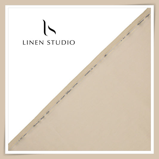 Tessitura Monti 2 PLY 140's Finest Supima Cotton TWILL Shirting - Abode Beige (NEW)