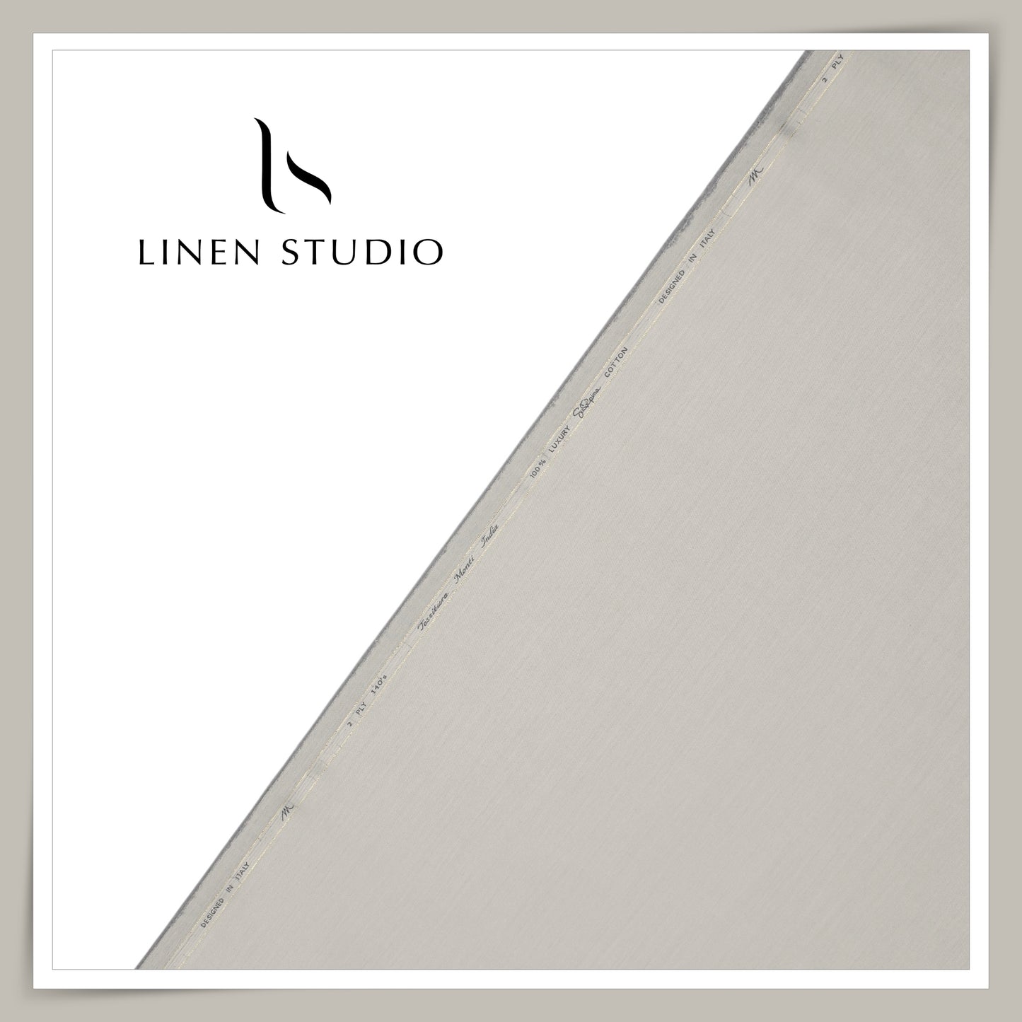 Tessitura Monti 2 PLY 140's Finest Supima Cotton TWILL Shirting - Pastel Smoke Grey (NEW)