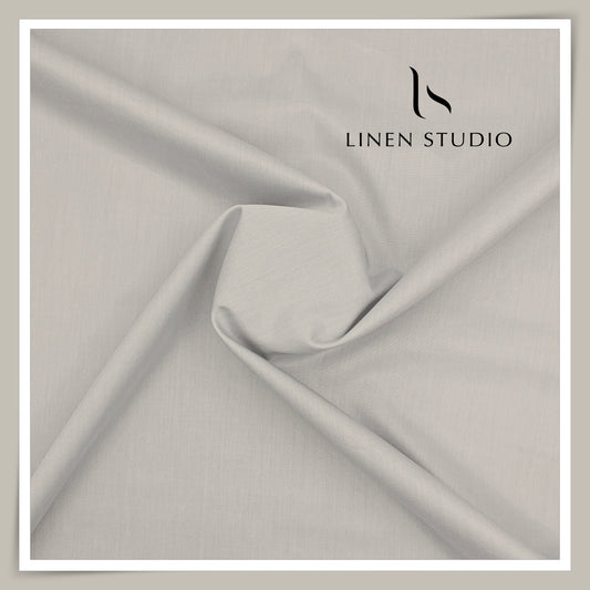 Tessitura Monti 2 PLY 140's Finest Supima Cotton TWILL Shirting - Pastel Smoke Grey (NEW)