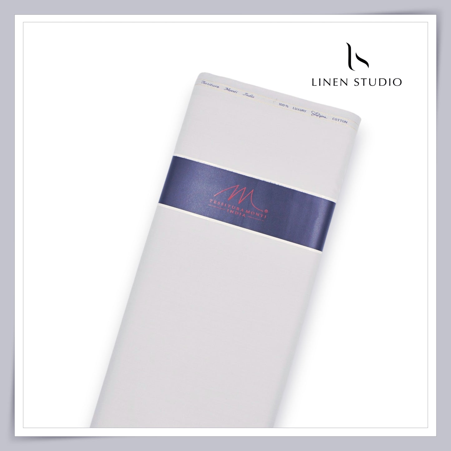 Tessitura Monti 2 PLY 140's Finest Supima Cotton TWILL Shirting - Pastel Bluish Grey (NEW)