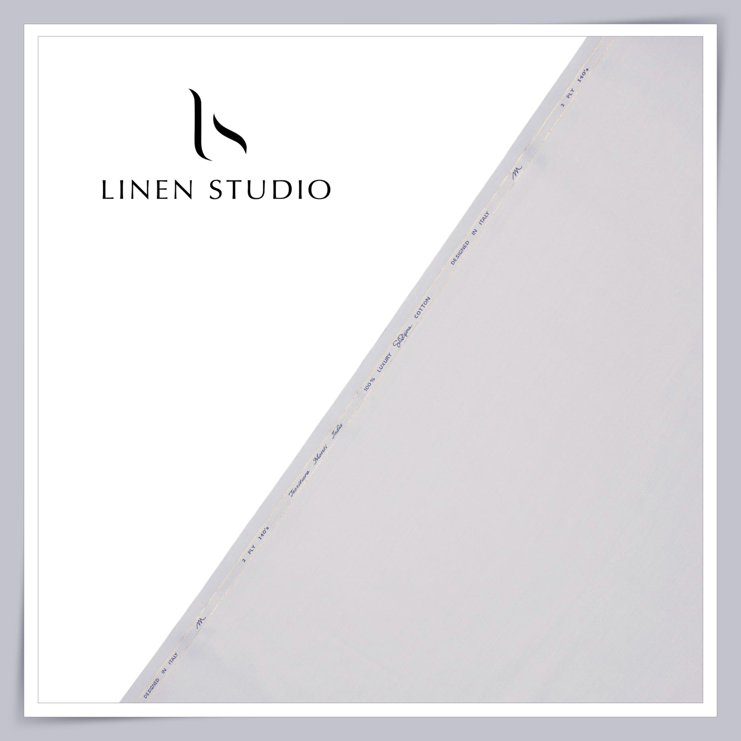 Tessitura Monti 2 PLY 140's Finest Supima Cotton TWILL Shirting - Pastel Bluish Grey (NEW)