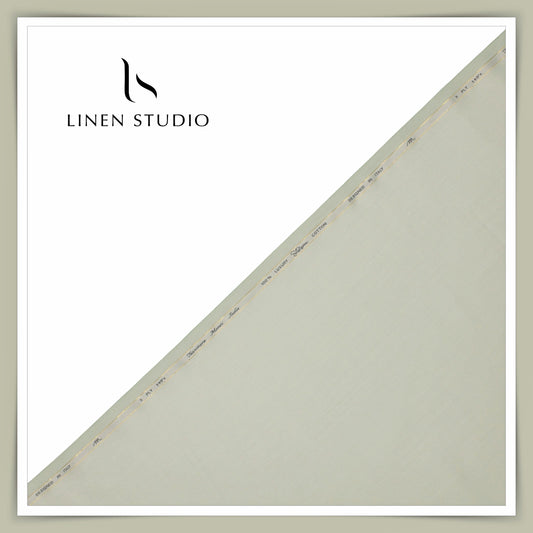 Tessitura Monti 2 PLY 140's Finest Supima Cotton TWILL Shirting - Foggy Greenish Grey (NEW)