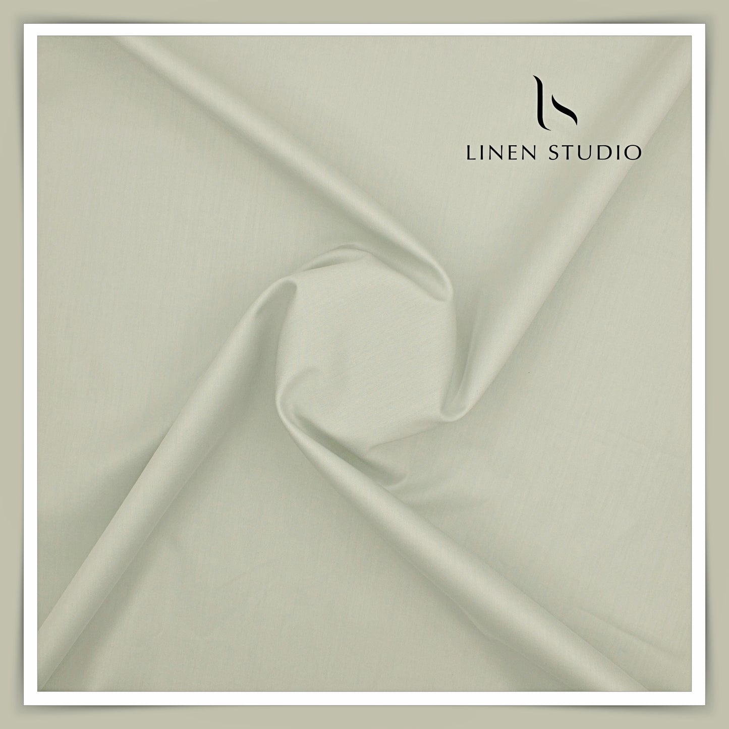 Tessitura Monti 2 PLY 140's Finest Supima Cotton TWILL Shirting - Foggy Greenish Grey (NEW)