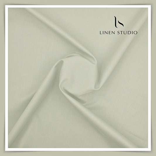 Tessitura Monti 2 PLY 140's Finest Supima Cotton TWILL Shirting - Foggy Greenish Grey (NEW)