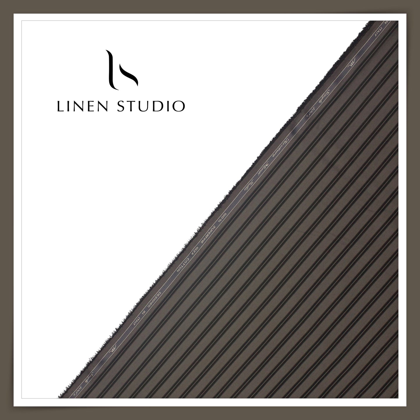 Tessitura Monti 100% Superfine 100's Giza Cotton Shirting - Classic Dark Grey Stripes (NEW) (Most Liked)