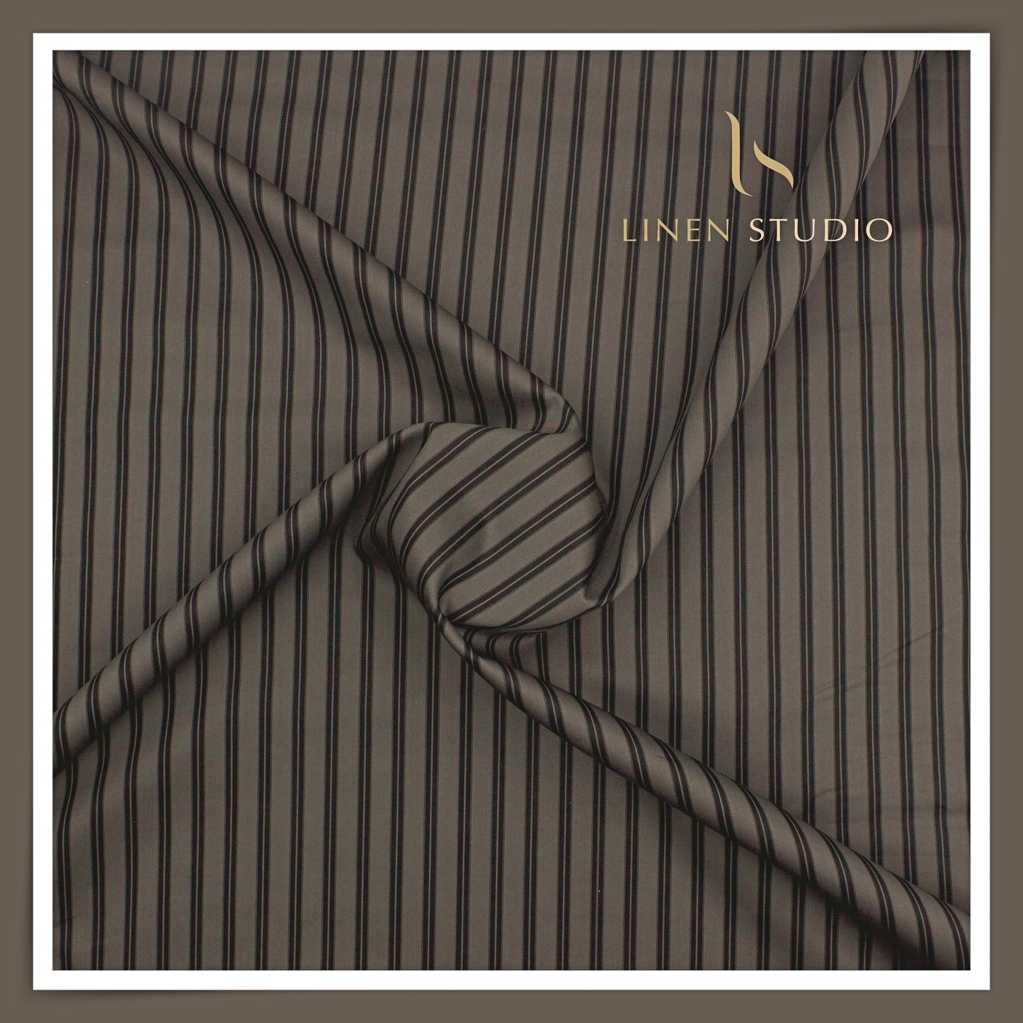 Tessitura Monti 100% Superfine 100's Giza Cotton Shirting - Classic Dark Grey Stripes (NEW) (Most Liked)