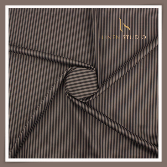 Tessitura Monti 100% Superfine 70's Giza Cotton Shirting - Metallic Stripes (NEW)