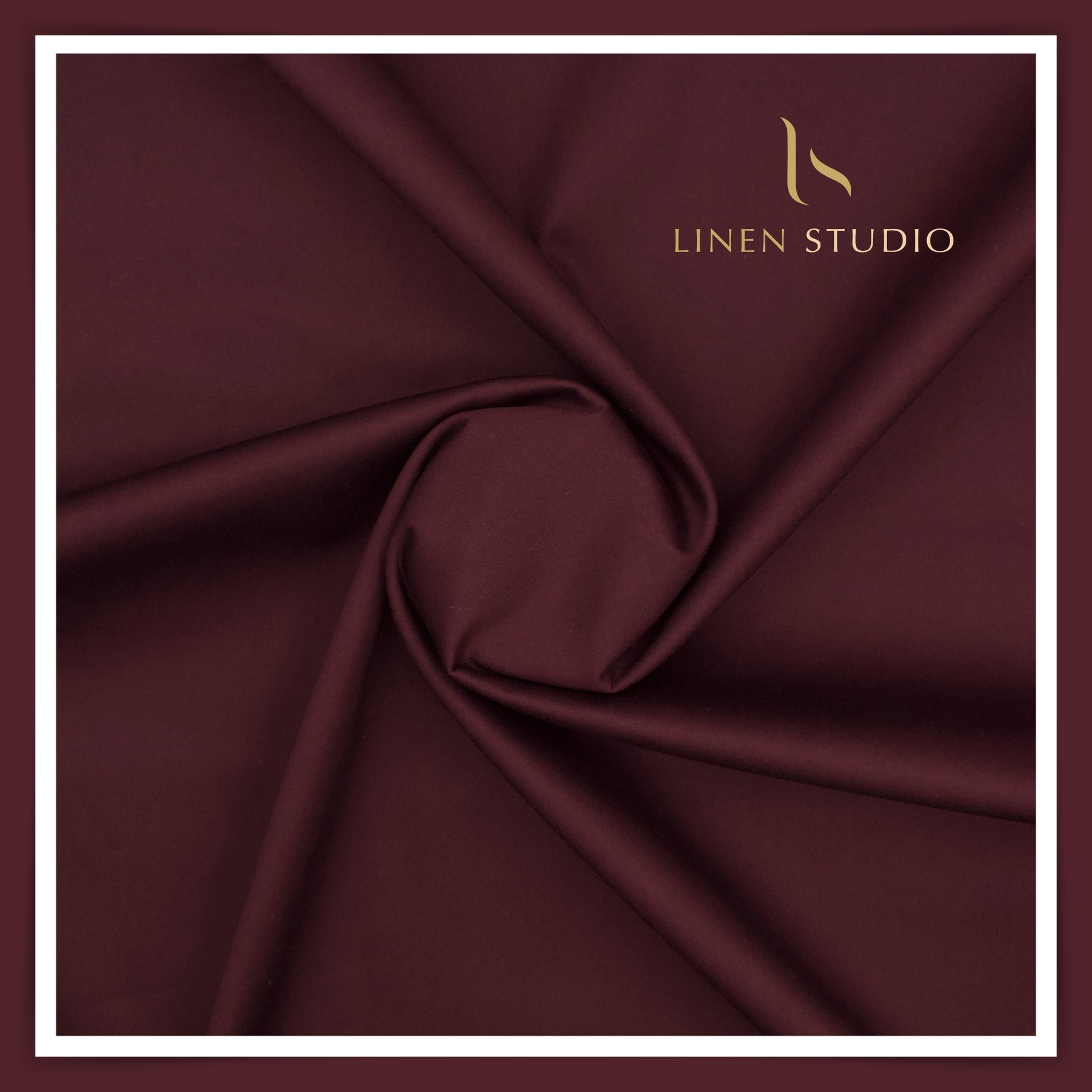 Morarjee 2 Ply Giza Cotton Suiting with Lycra - Dark Maroon - Linen Studio