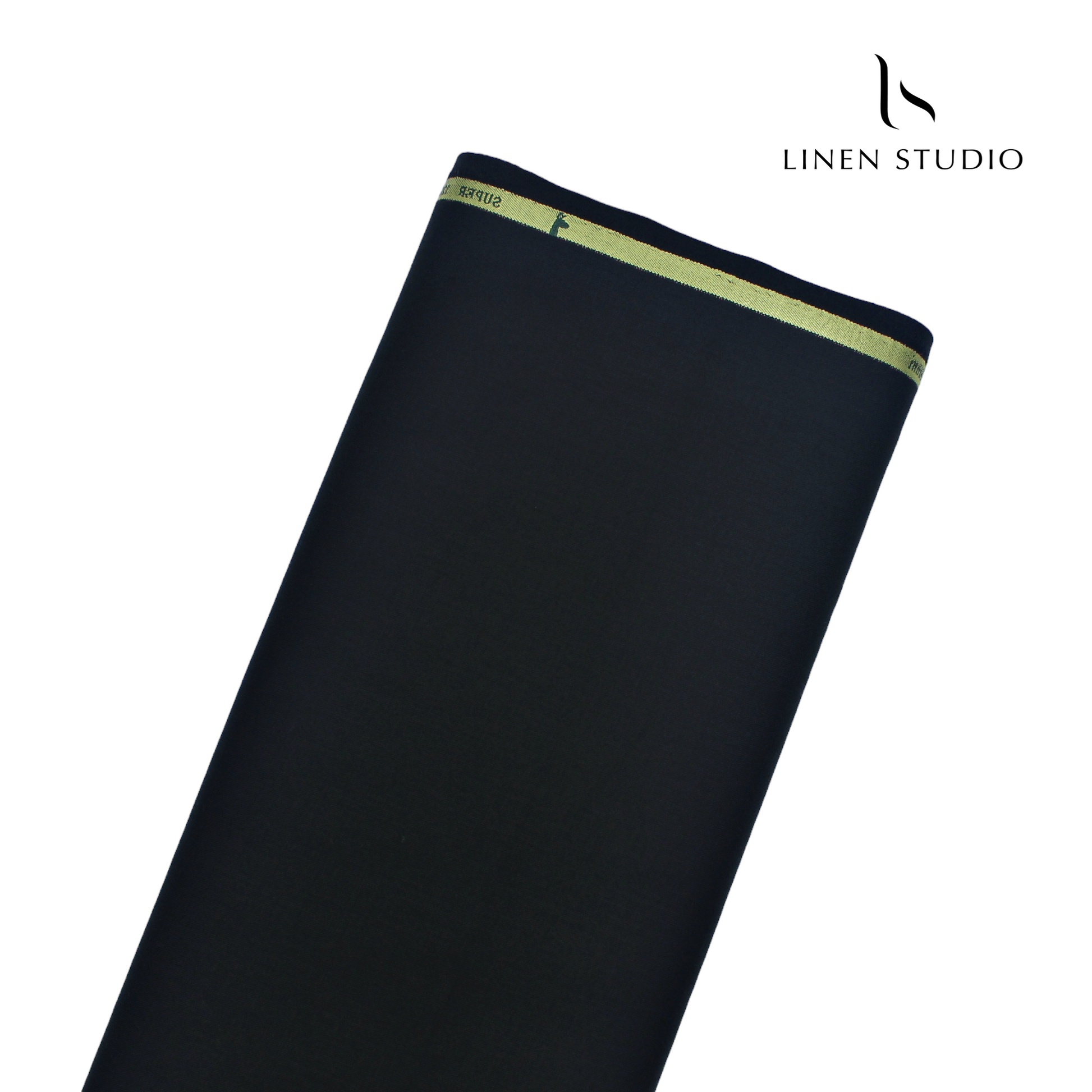 120's Merino Wool Vicuna by Mark & Peanni - Black Plain - Linen Studio
