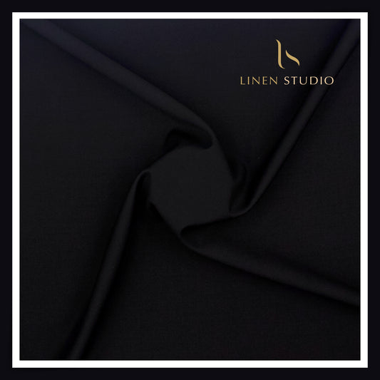 220's Wool & Cashmere Super Luxury Suiting by Mark & Peanni - Carbon Black (NEW) (HIGHEST QUALITY)