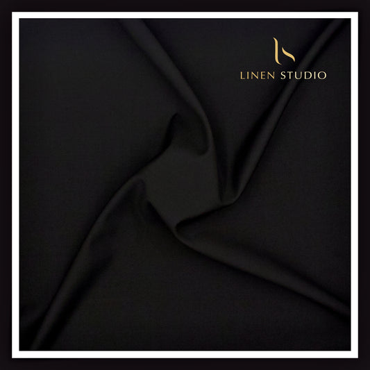 180's Wool & Cashmere Luxury Suiting by Mark & Peanni - Coal Black (NEW) (Most Selling)
