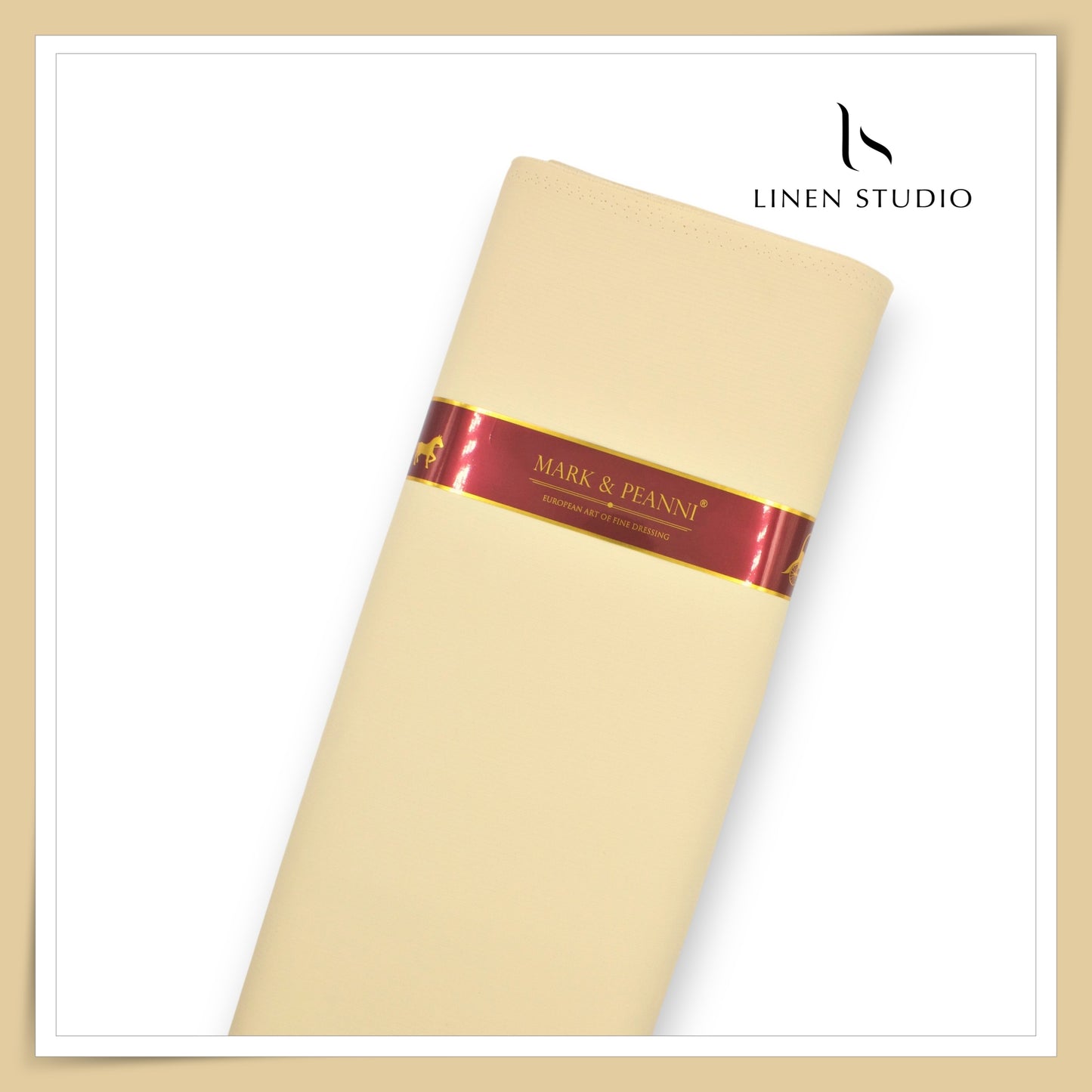 Premium Self Striped Lachka Wrinkle Free Suiting by M&P - Light Hampton (NEW) (ZOOM IN)