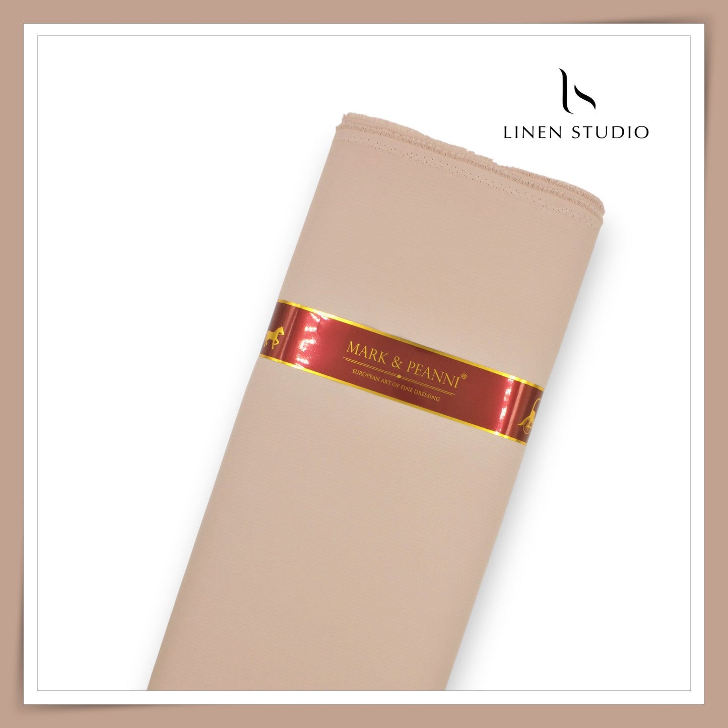 Premium Self Striped Lachka Wrinkle Free Suiting by M&P - Pale Chestnut (NEW) (ZOOM IN)