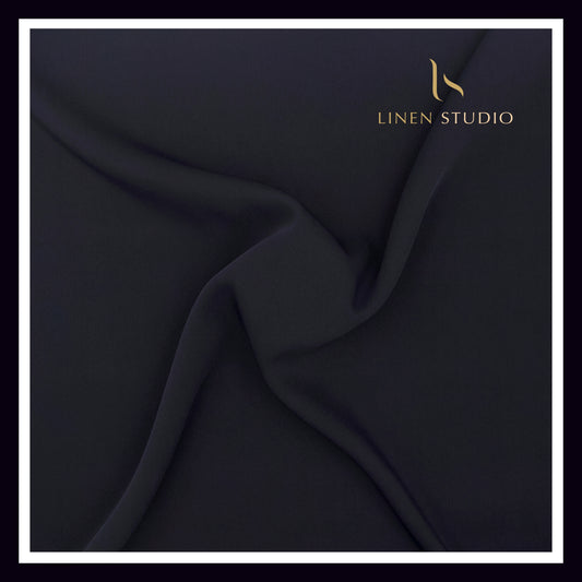 Premium Self Striped Lachka Wrinkle Free Suiting by M&P - Navy Blue (NEW) (ZOOM IN)