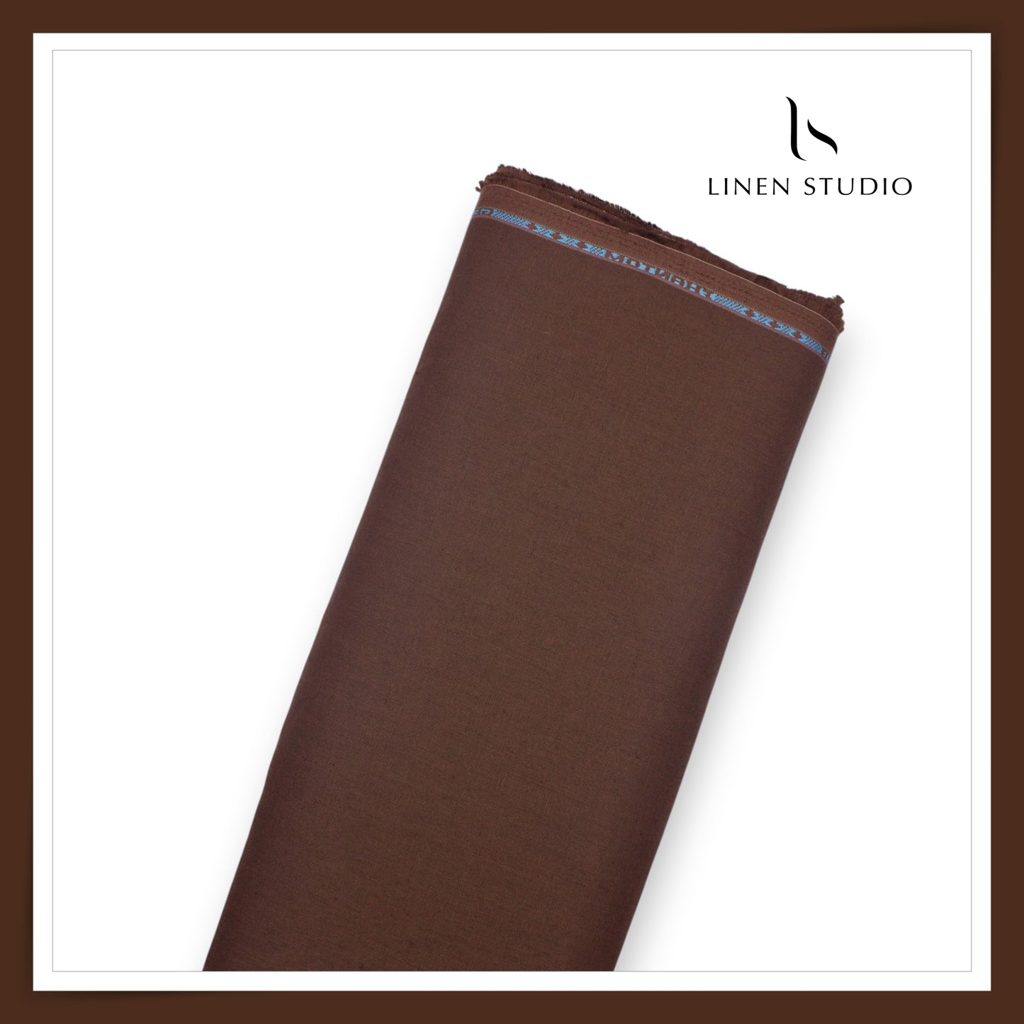 70 Lea Plain Colour Shirting by Linen Club - Crater Brown (NEW) (Limited Stock)