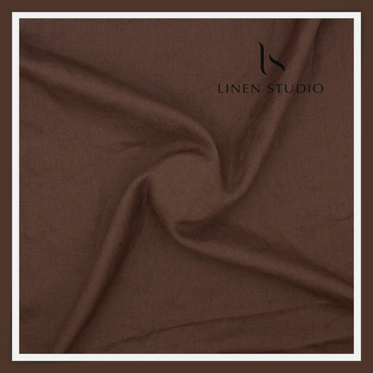 70 Lea Plain Colour Shirting by Linen Club - Crater Brown (NEW) (Limited Stock)