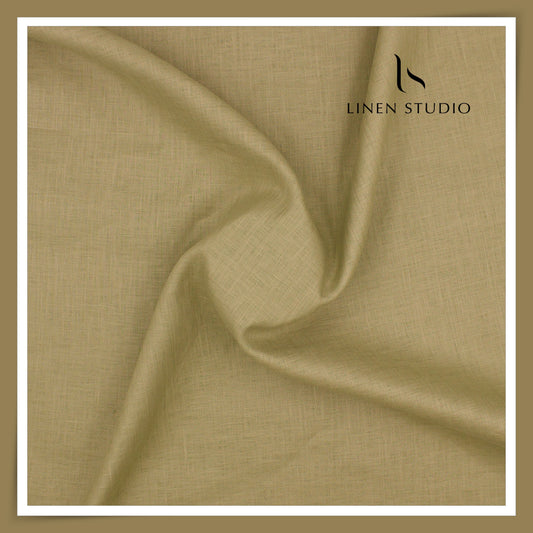 Linen Studio 60 Lea Pure Linen Shirting - Dark Beige (50% SALE) (NEW)