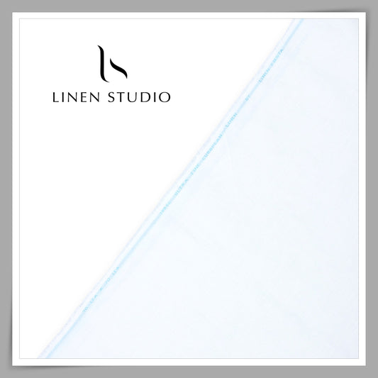 70 Lea x 70 Lea Pure Linen Plain Shirting by Linen Fiesta - Bright White (NEW) (Limited Stock)