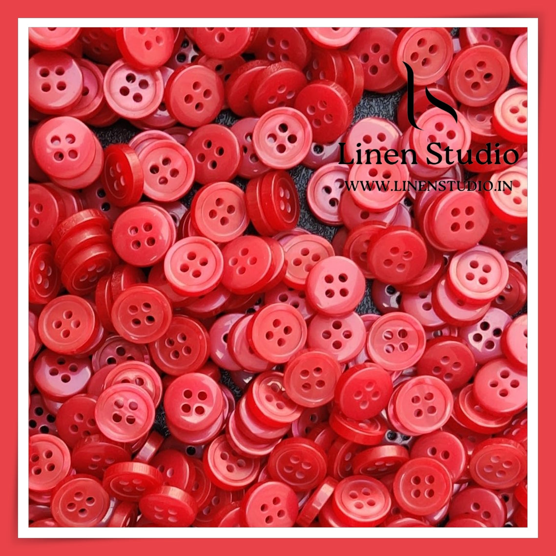 Round Rim 4 Hole Single Tone Shirt Buttons - P07A SG004 18L