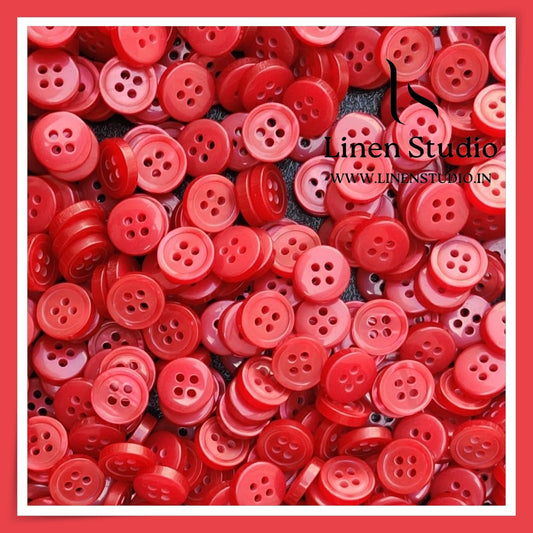 Round Rim 4 Hole Single Tone Shirt Buttons - P07A SG004 18L