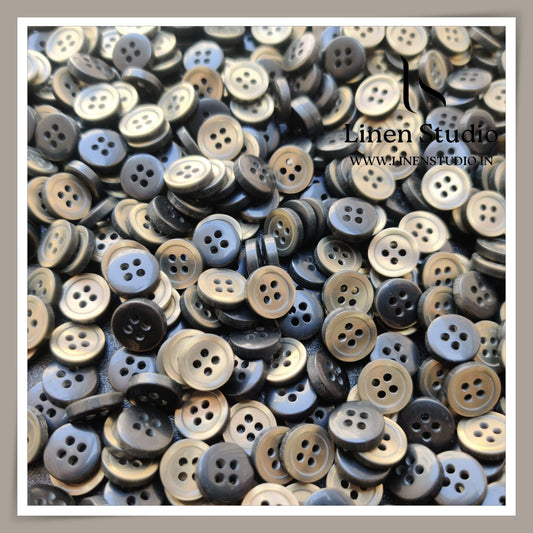 Round Rim 4 Hole Single Tone Shirt Buttons - P07A SG007 18L