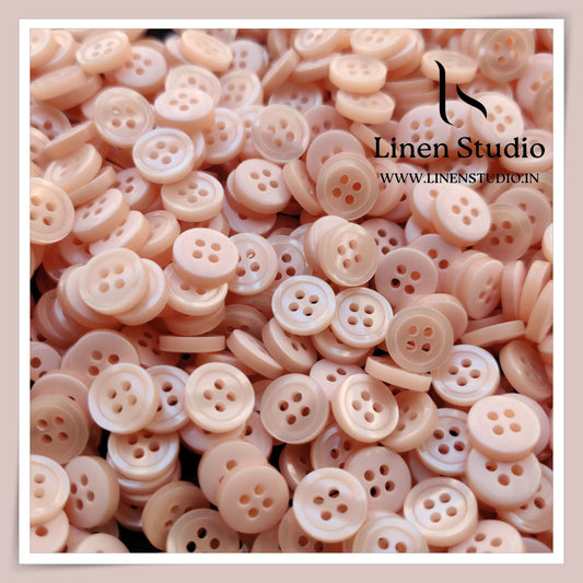 Round Rim 4 Hole Single Tone Shirt Buttons - P07A SG014 18L