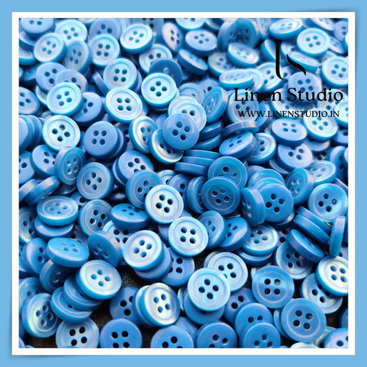 Round Rim 4 Hole Single Tone Shirt Buttons - P07A SG016 18L