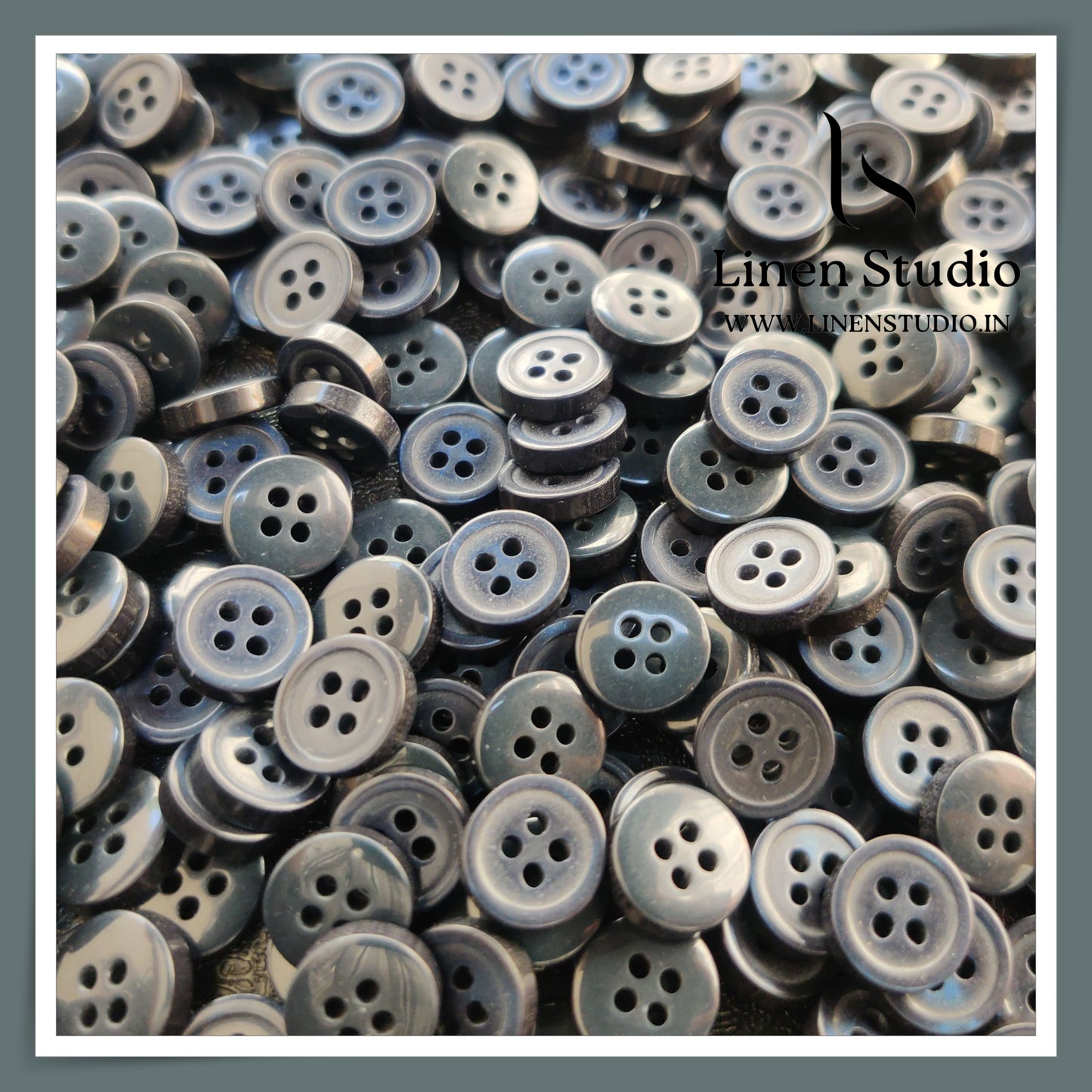 Round Rim 4 Hole Single Tone Shirt Buttons - P07A SG0 16L