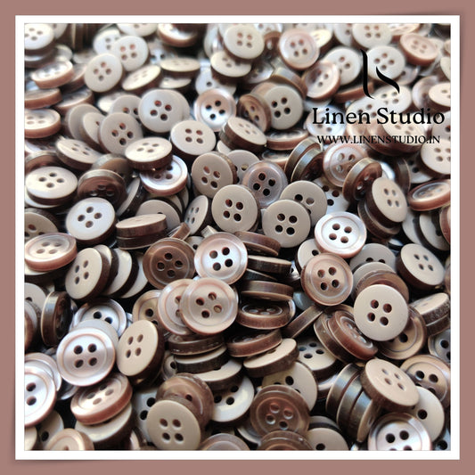 Round Rim 4 Hole Single Tone Shirt Buttons - P07A SG023 18L