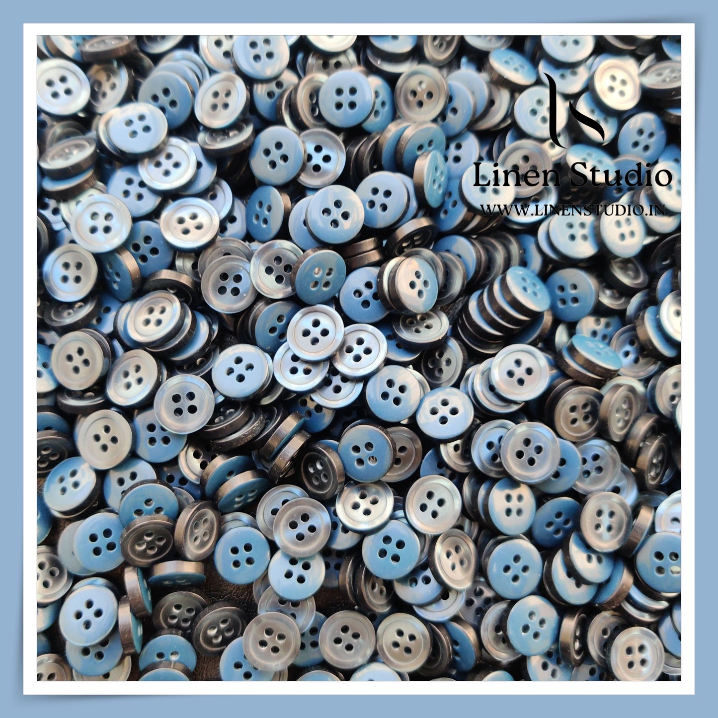 Round Rim 4 Hole Single Tone Shirt Buttons - P07A SG024 18L
