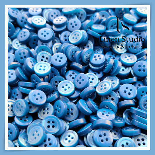 Round Rim 4 Hole Single Tone Shirt Buttons - P07A SG027 16L