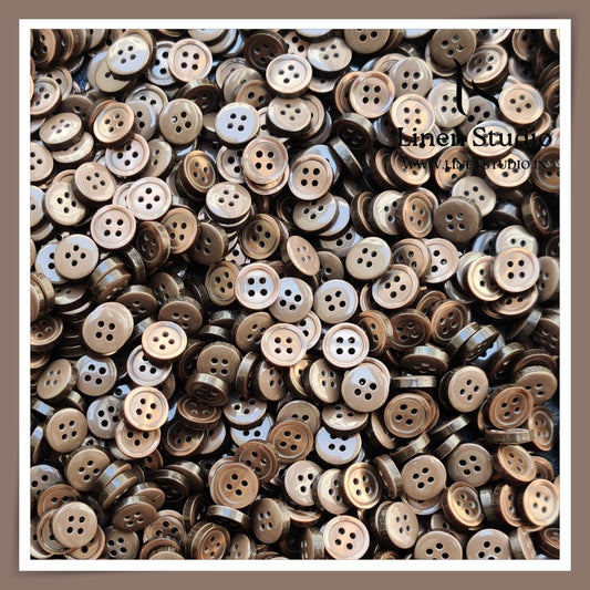 Round Rim 4 Hole Single Tone Shirt Buttons - P07A SG027 16L(1)