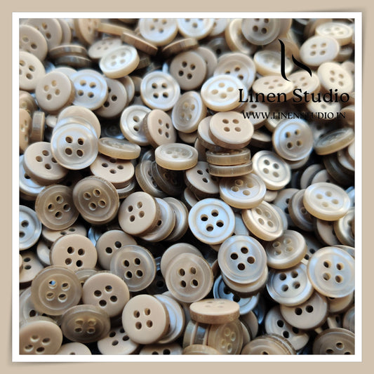 Round Rim 4 Hole Single Tone Shirt Buttons - P07A SG033 18L
