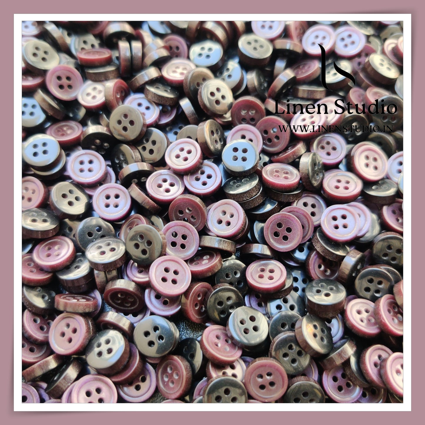 Round Rim 4 Hole Single Tone Shirt Buttons - P07A SG047 16L