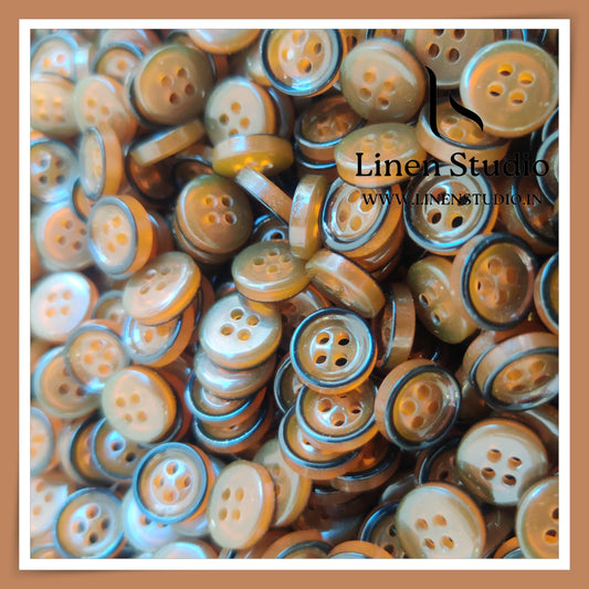 Round Rim 4 Hole Twin Colour Shirt Buttons - P08C 16L