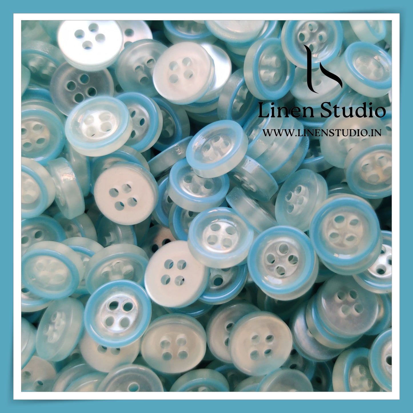 Round Rim 4 Hole Twin Colour Shirt Buttons - P08C 16L(2)