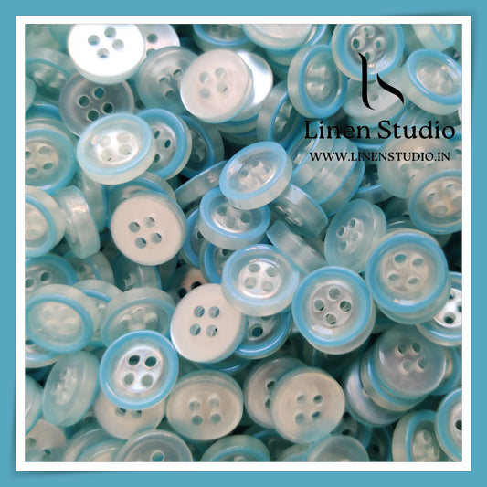 Round Rim 4 Hole Twin Colour Shirt Buttons - P08C 16L(2)