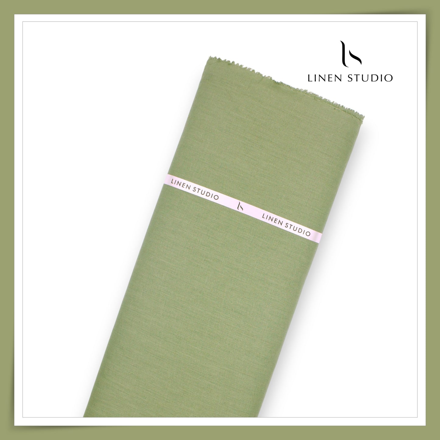 Linen Studio 60 Lea Pure Linen Shirting - Sage Green (50% SALE) (NEW)