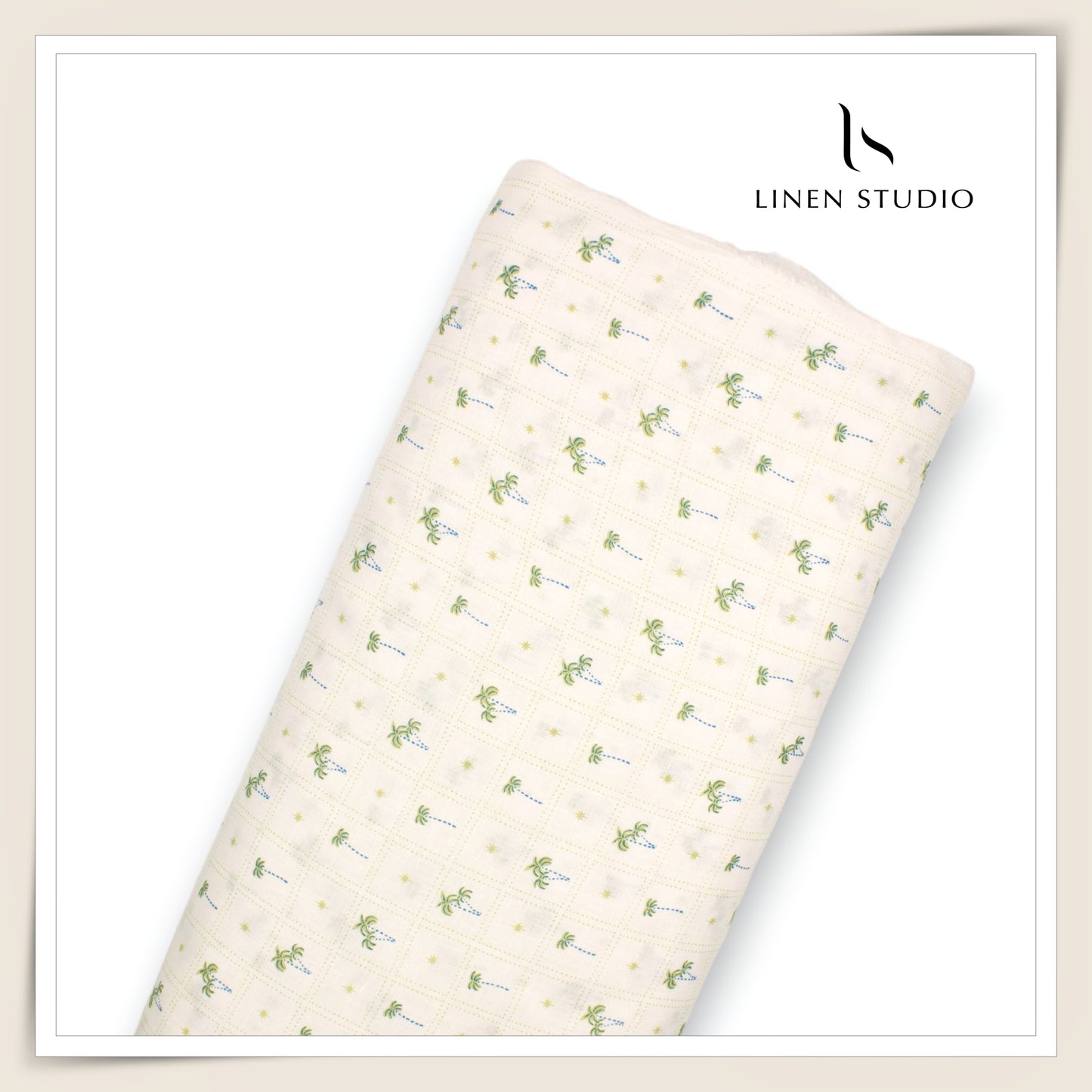 Linen Club 60 Lea Pure Linen Printed Shirting W/O SEL - Hawaii (45% SALE) (NEW)